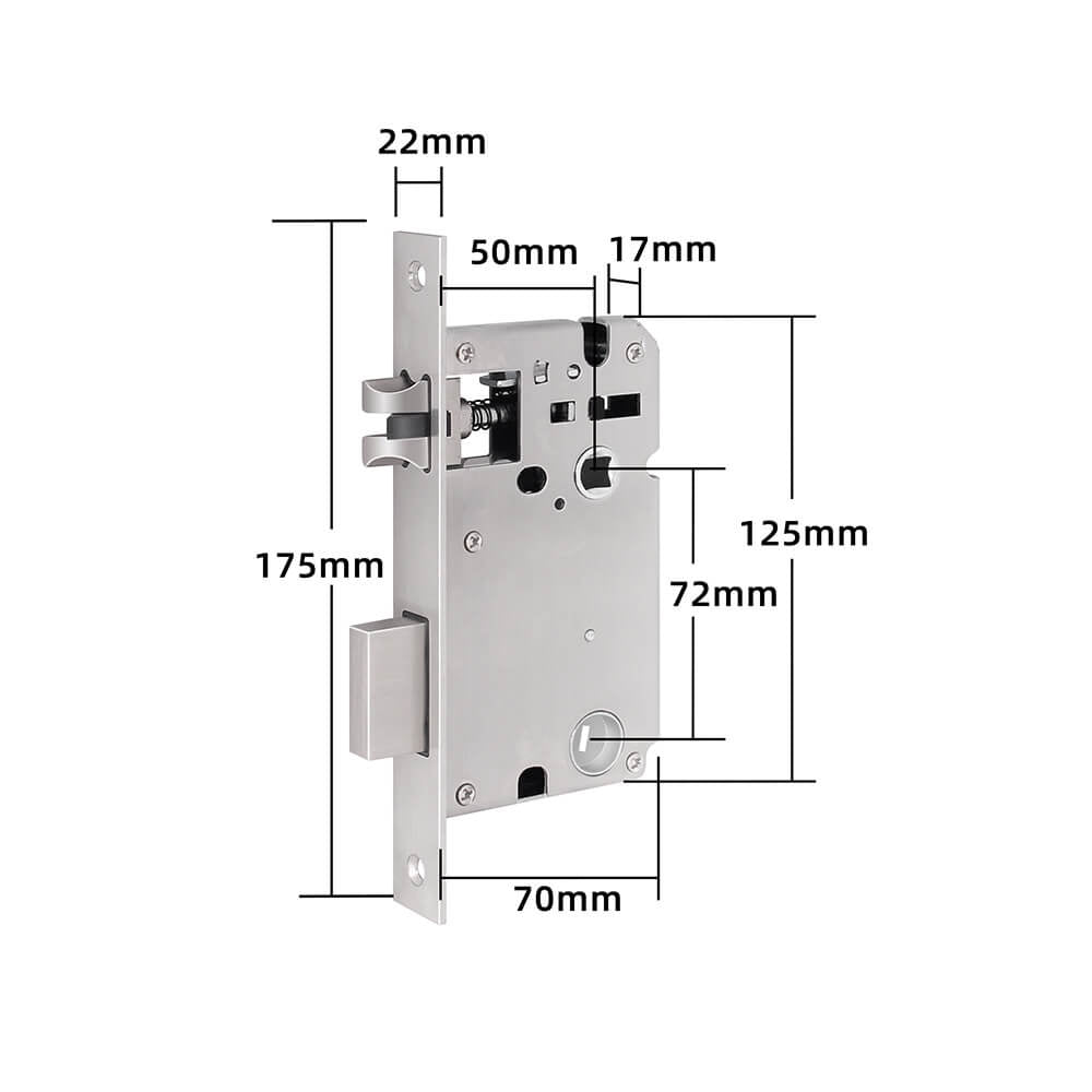 Broasca reversibila 50x72mm compatibila cu incuietori inteligente pentru inchidere multipunct actionata prin ridicarea manerului