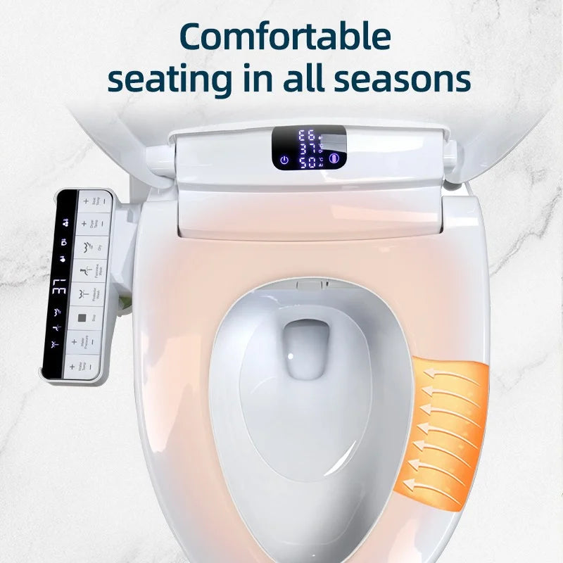 Capac WC cu functie de bideu lung 49-52 cm, consola detasabila, spalare, uscare