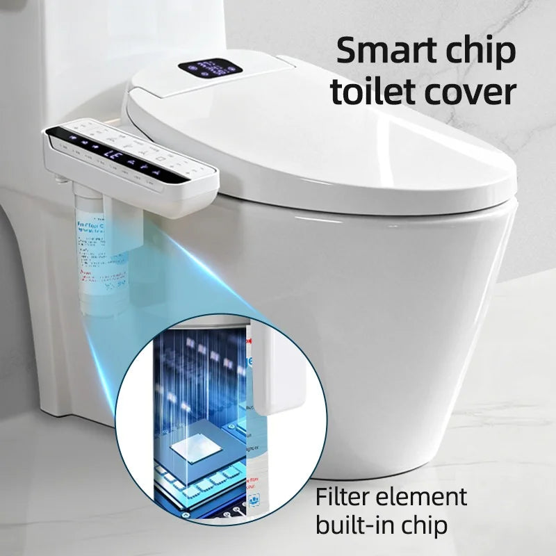Capac WC cu functie de bideu lung 49-52 cm, consola detasabila, spalare, uscare