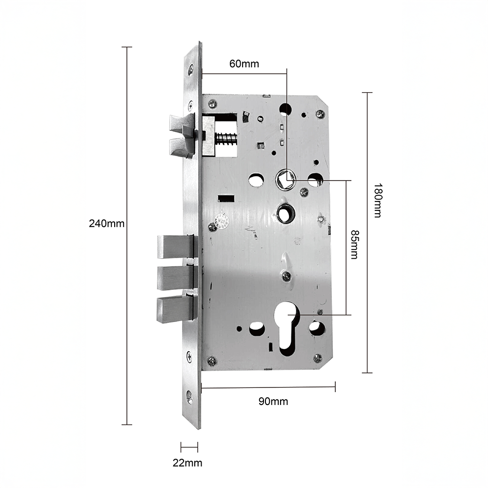 Broasca (60x85mm) usa reversibila compatibila cu incuietori inteligente pentru inchidere multipunct actionata prin ridicarea manerului