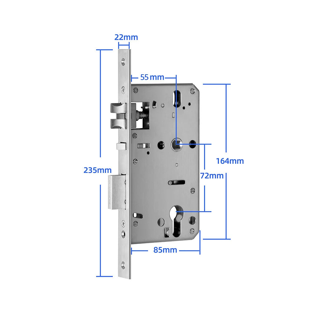 Broasca reversibila 55x72mm compatibila cu incuietori inteligente pentru inchidere multipunct actionata prin ridicarea manerului