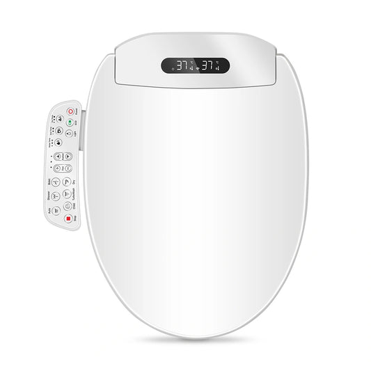 Capac cu functie de bideu electric pentru WC smart scurt 45-49 cm, cu consola, spalare, uscare, incalzire, lumina UV