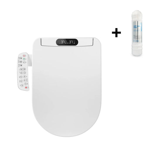 Colac WC cu bideu forma U si filtru anticalcar inclus, cu incalzire, actionare din consola