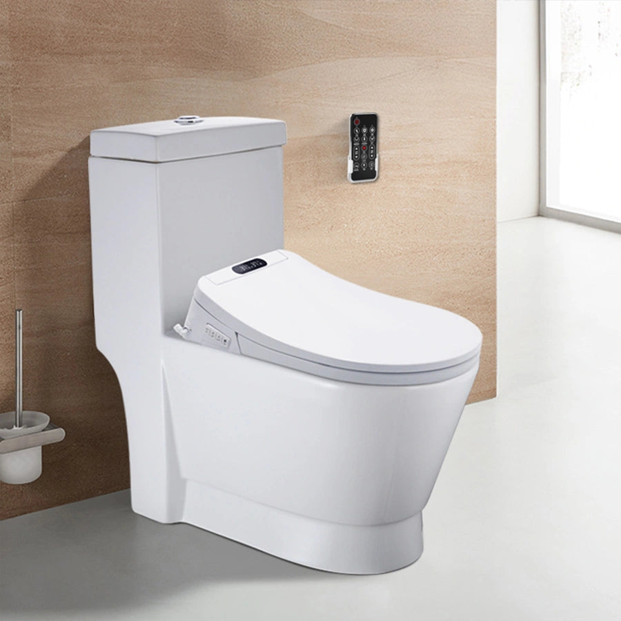 Capac de WC cu bideu model U cu telecomanda, functii de spalare, apa calda instant, uscare