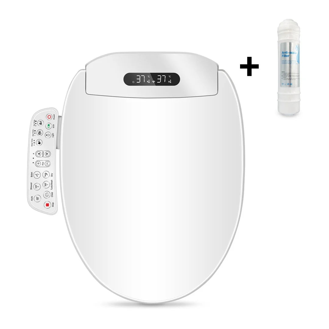 Capac WC cu functie de bideu si filtru anticalcar inclus, model scurt 45-49 cm, consola