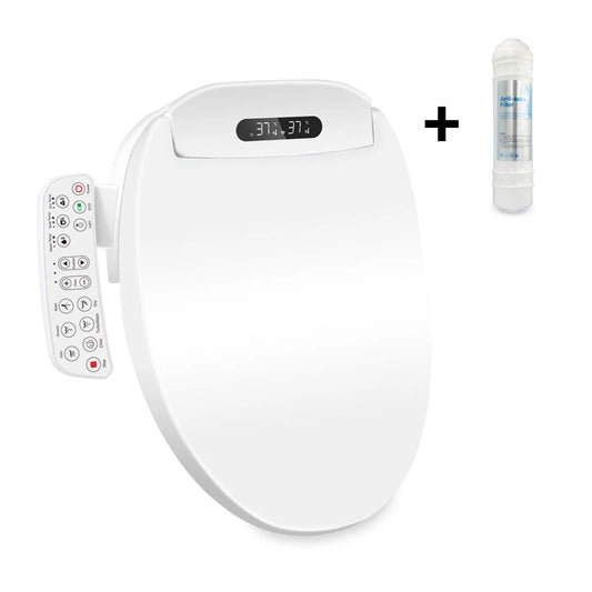 Bideu electric pe WC cu filtru anticalcar inclus, model lung 49-52 cm, consola