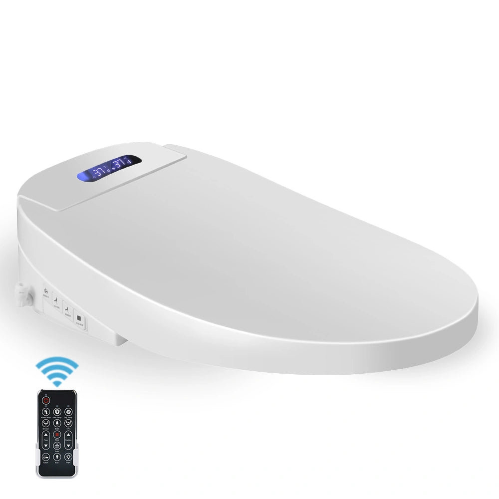Capac WC cu functie de bideu smart, scurt 45-49 cm, toaleta japoneza cu telecomanda, spalare, uscare, incalzire colac, lumina UV