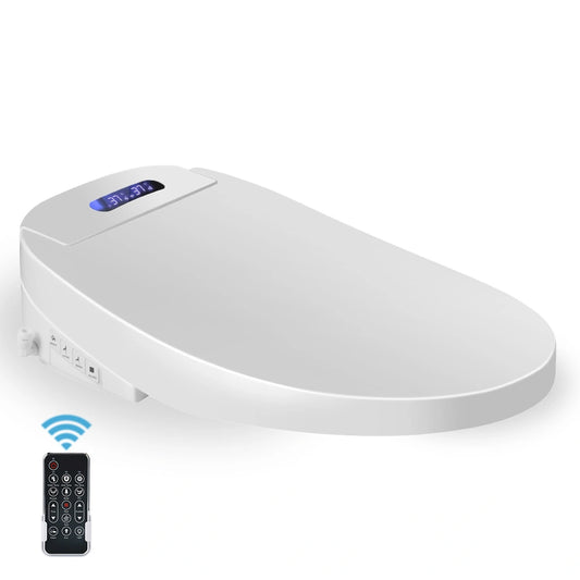 Capac WC cu functie de bideu smart, scurt 45-49 cm, toaleta japoneza cu telecomanda, spalare, uscare, incalzire colac, lumina UV
