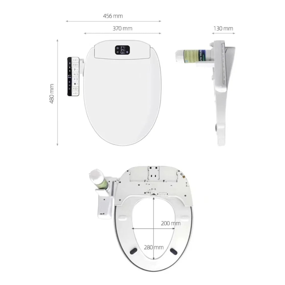 Capac WC cu spalare, uscare, incalzire colac, consola detasabila, scurt 45-49 cm