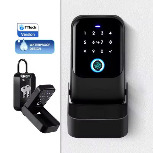 Cutie smart tip lacat, seif pentru chei cu cod, amprenta, card si aplicatie TTLock