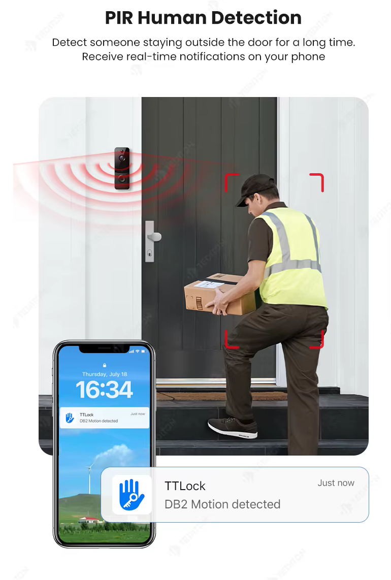 Sonerie cu camera video wireless, aplicatia TTLock si detectie de miscare