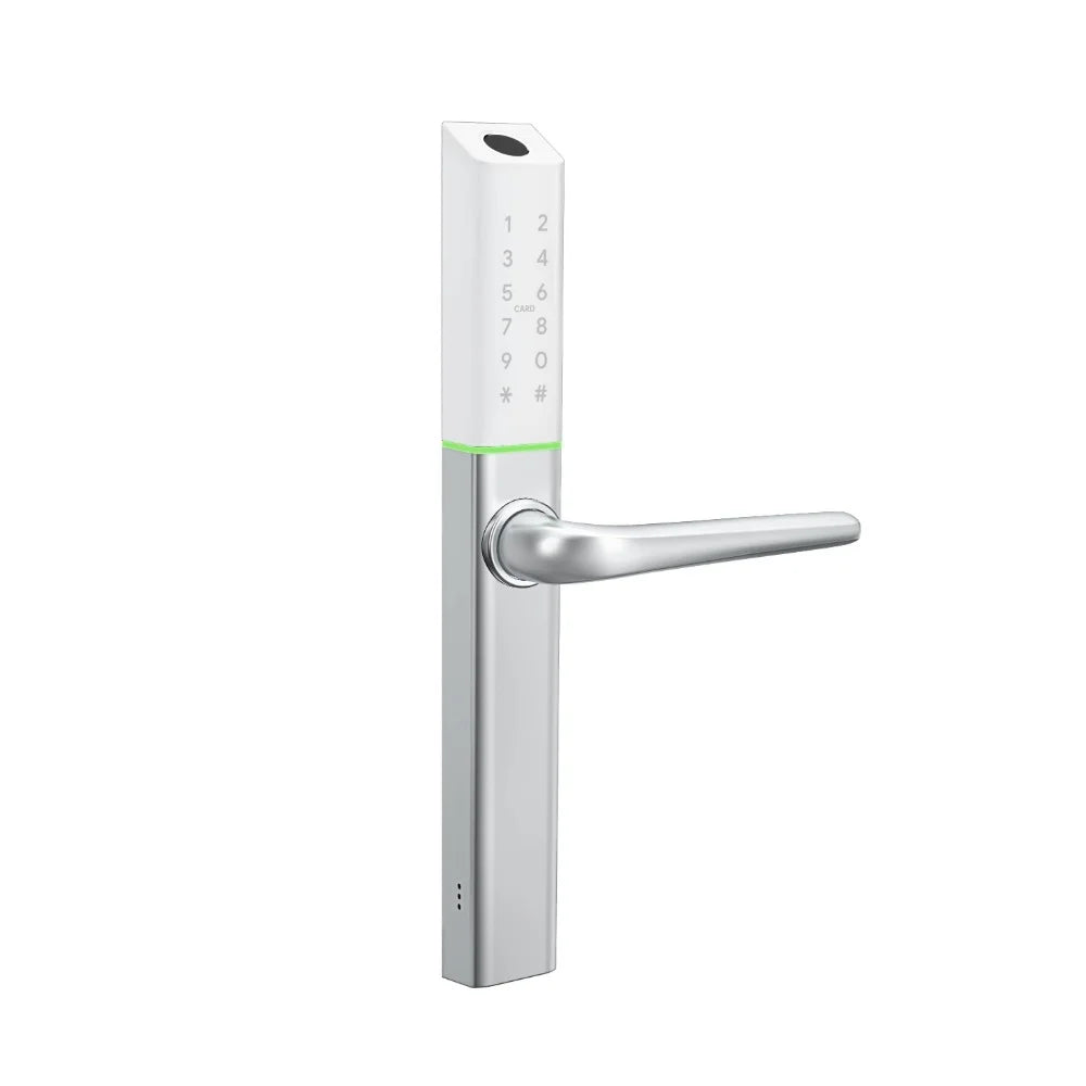 Incuietoare termopan electronica slim 34mm, argintiu, TTLock cu amprenta, cod si card