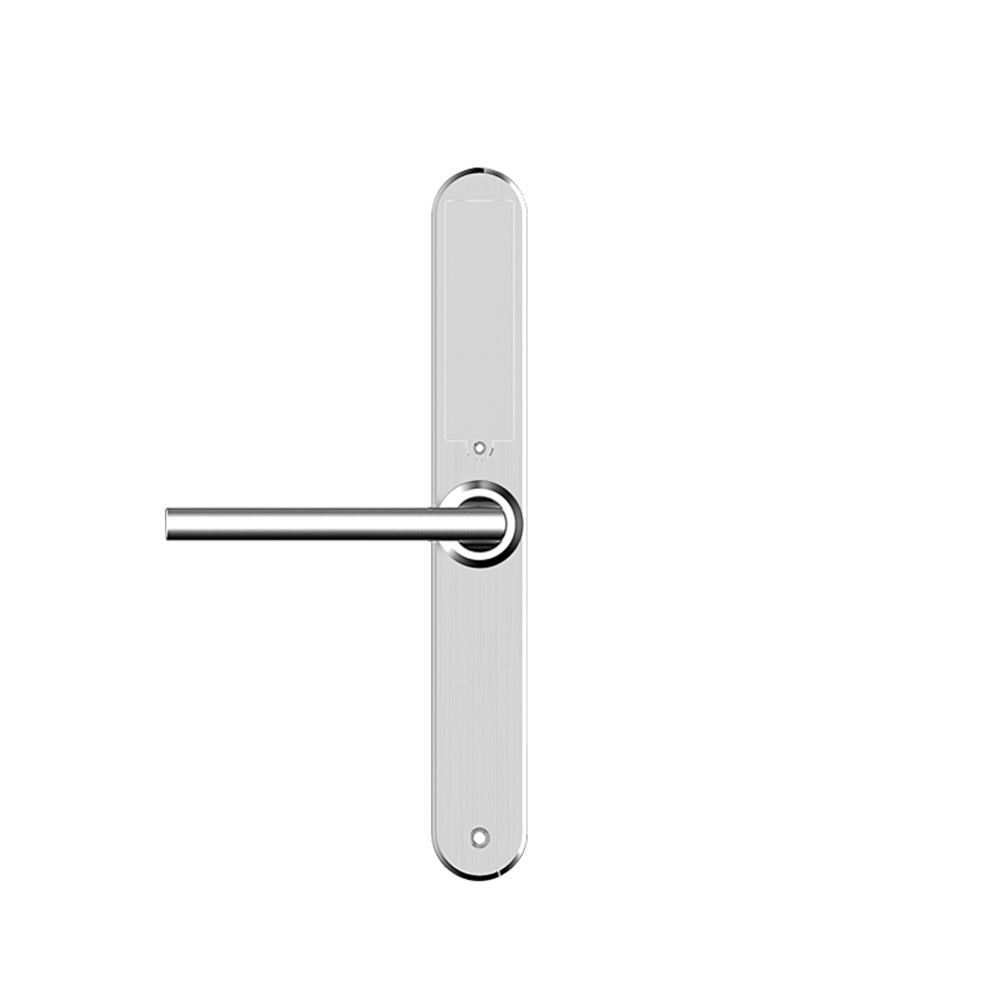 Incuietoare smart pentru usi termopan PVC deschidere cu amprenta, cod, card, telefon, Wi-Fi, Bluetooth, argintiu