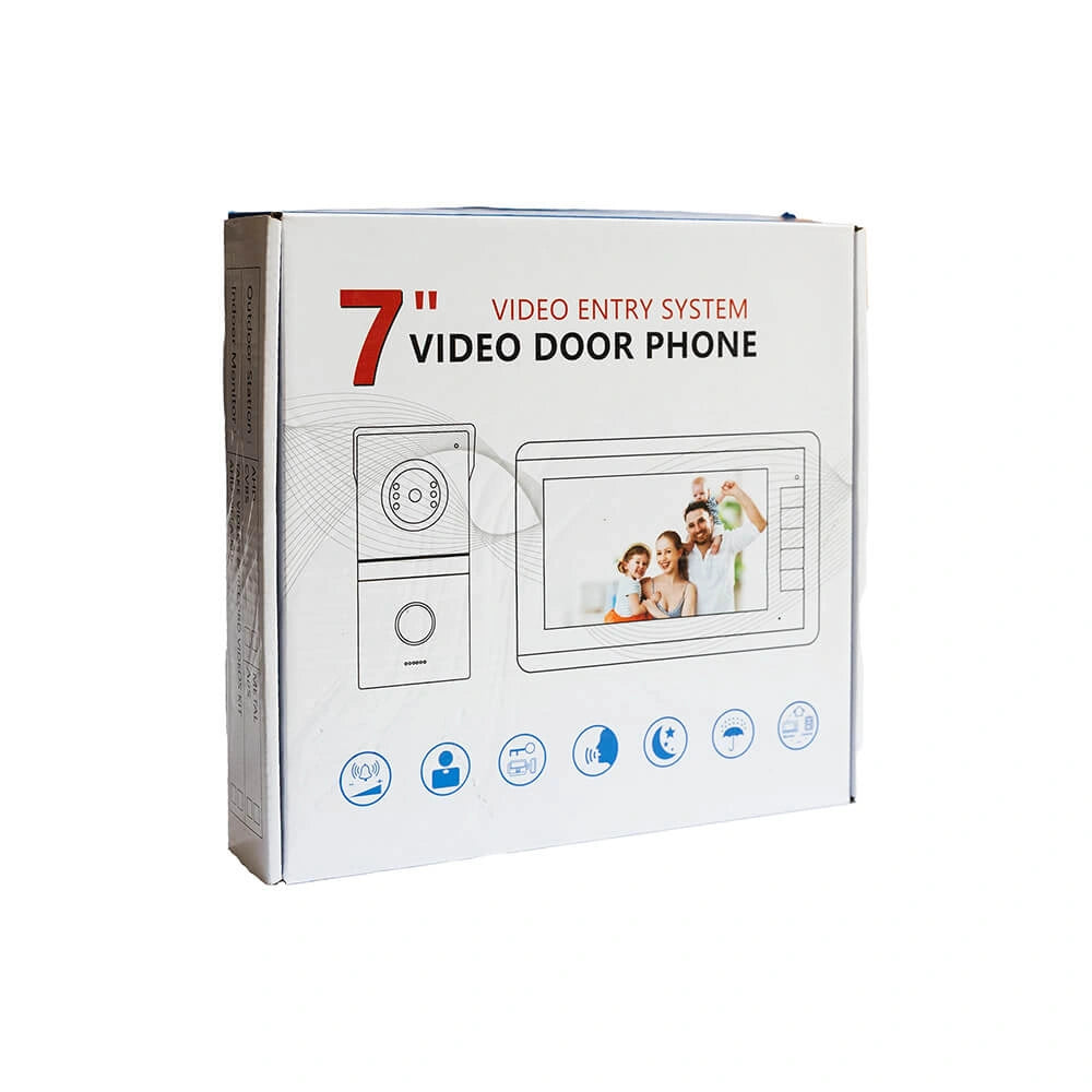 Interfon video 7 inch cu 4 fire, camera HD, control acces RFID si vedere nocturna