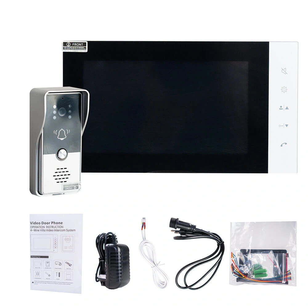 Interfon video 7 inch cu 4 fire, camera HD, control acces RFID si vedere nocturna