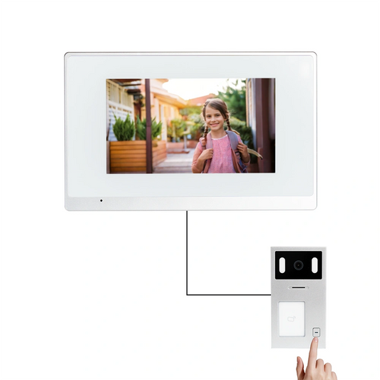 Interfon video smart cu monitor de 7 inch, conexiune LAN si control prin aplicatia Tuya