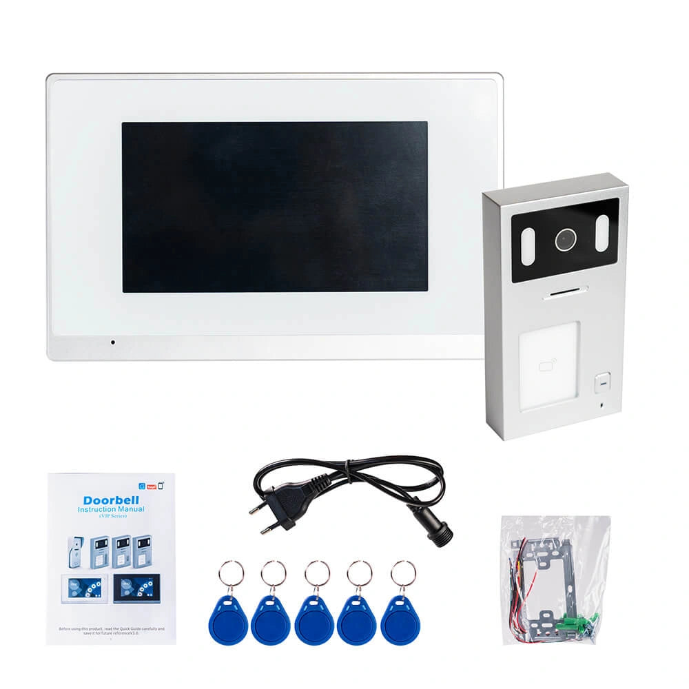 Interfon video smart cu monitor de 7 inch, conexiune LAN si control prin aplicatia Tuya
