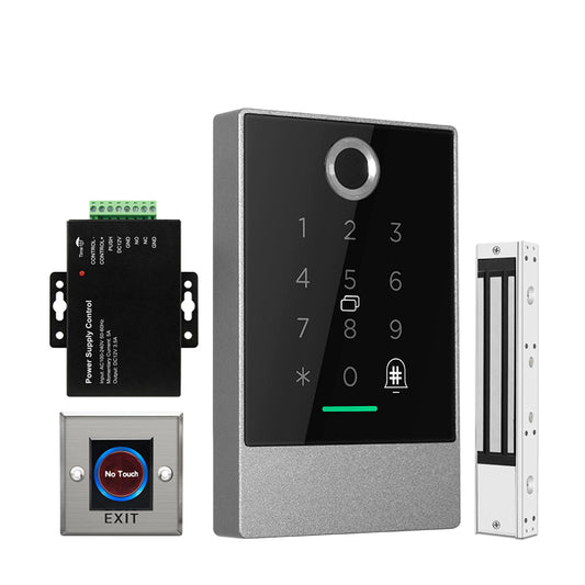 Kit Control Acces TTLock Waterproof IP66 cu Electromagnet, Amprenta, Cod si Card