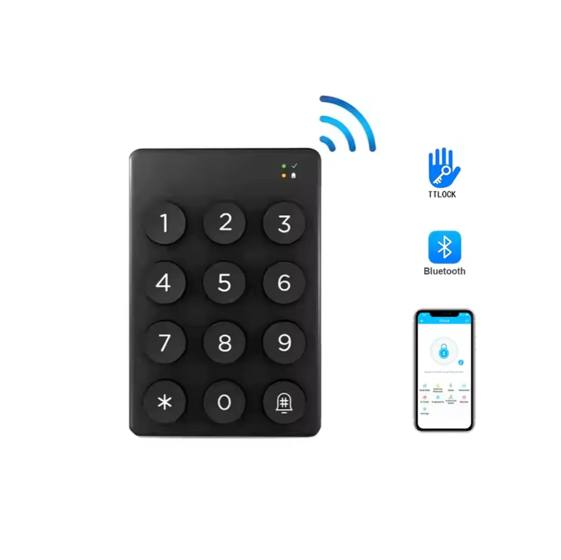 Tastatura wireless pentru control acces cu cod si RFID, urmarire prin TTLock