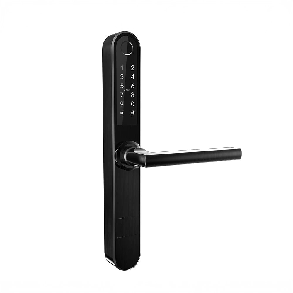 Yala inteligenta pentru usi termopan PVC deschidere cu amprenta, cod, card, telefon, Wi-Fi, Bluetooth, negru