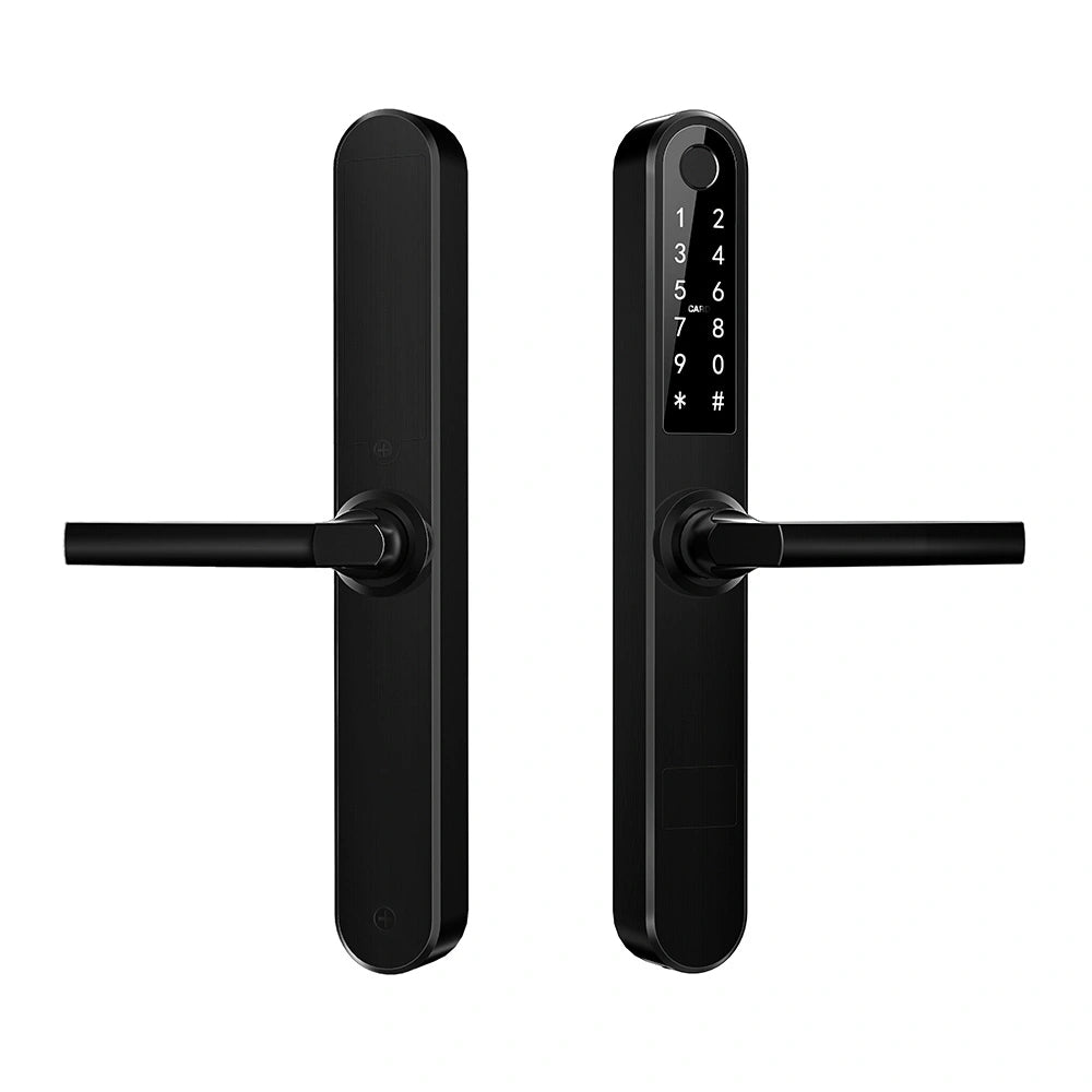 Yala inteligenta pentru usi termopan PVC deschidere cu amprenta, cod, card, telefon, Wi-Fi, Bluetooth, negru