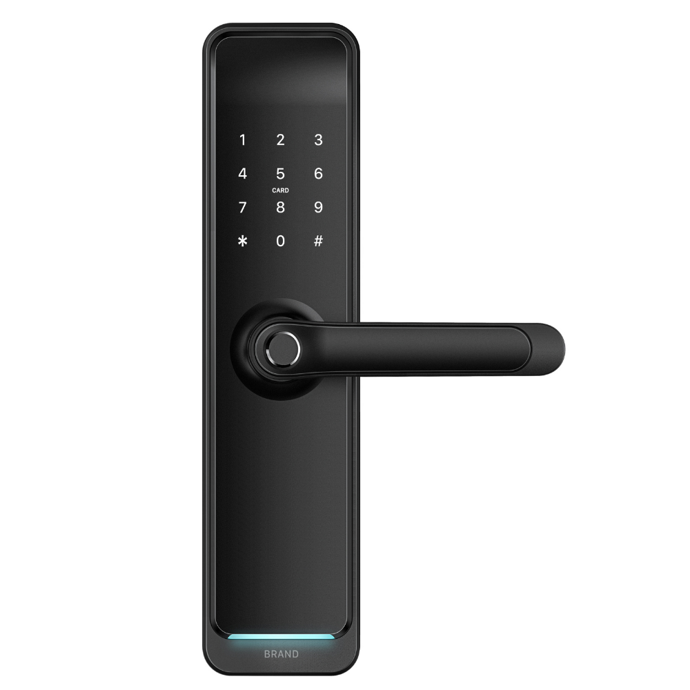 Yala inteligenta ideal Booking, Airbnb, deschidere cu amprenta, cod, card, telefon, Wi-Fi, Bluetooth max lux negru