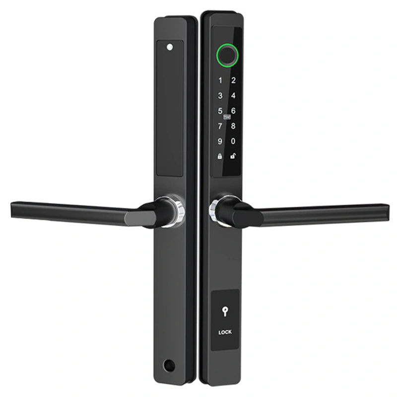 Yala smart ultraslim pentru usi termopan, amprenta, cod, card, aplicatie TTLock, Wi-Fi, negru