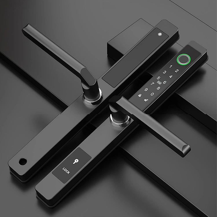 Yala smart ultraslim pentru usi termopan, amprenta, cod, card, aplicatie TTLock, Wi-Fi, negru