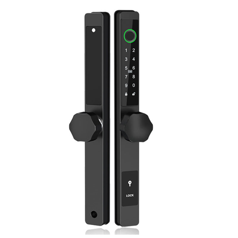 Yala smart ultraslim pentru usi termopan cu aplicatia TTLock maner buton negru
